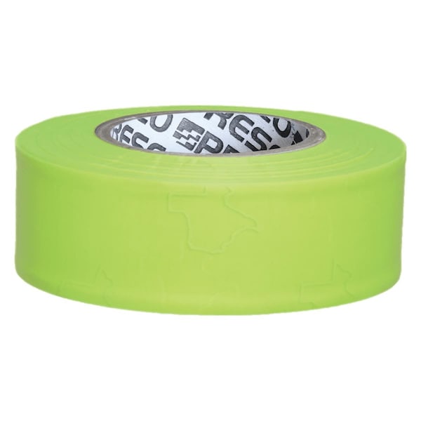 Presco Flagging Tape, Fluorescent Lime, 1-3/16" Wide x 150' Length, PVC, 3 mil TXLG-373 - main